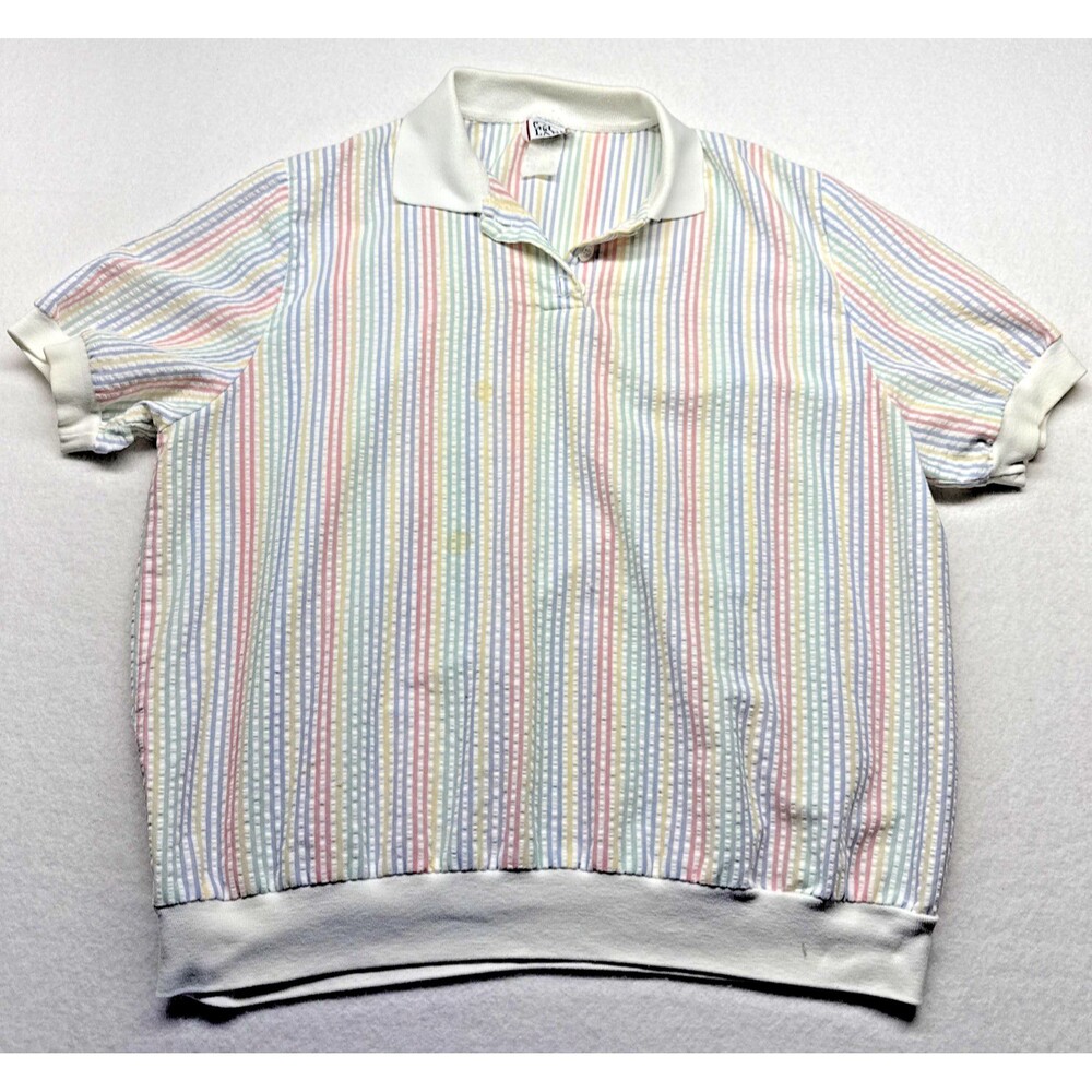 Cricket Lane 2 Pc Seersucker Stripe Polo Shirt XL Skort 20 Pastel Golf Set